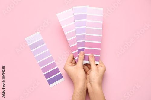 Female hands with violet pa...