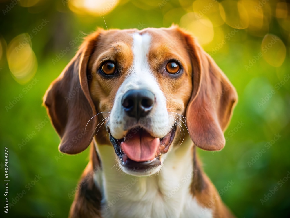 Adorable Beagle Dog Portrait: Happy Puppy with Big Ears Adorable Beagle Dog Portrait: Happy Puppy with Big Ears