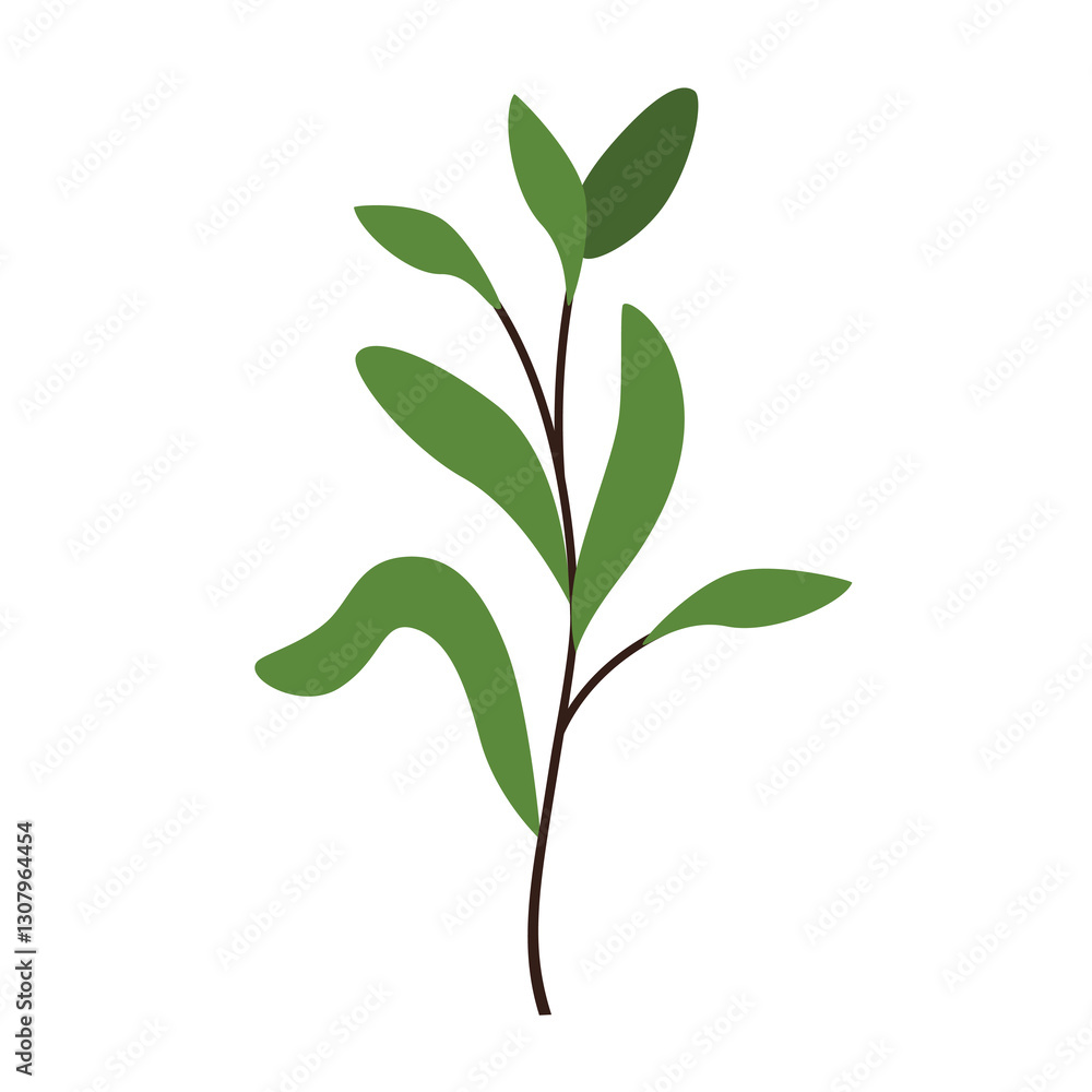 Obraz premium Tropical green plant vector illustration, plant clip art, clip art tropical leaves, plants clip art