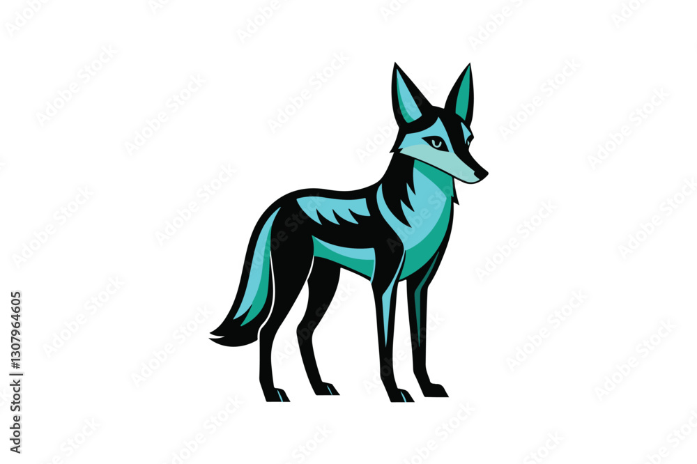 jackal line art of vector jackal line art of vector