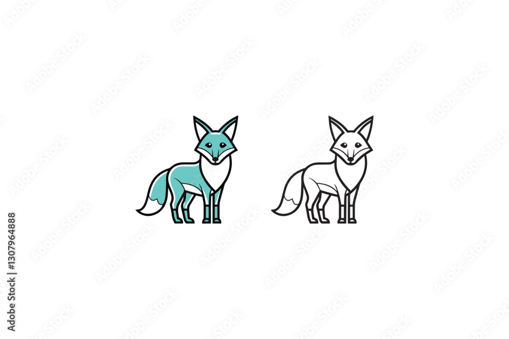 fox line art of vector fox line art of vector