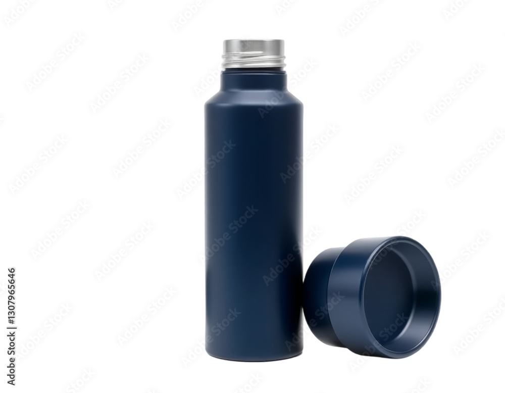 Blue plastic bottle with cap isolated on a transparent background Blue plastic bottle with cap isolated on a transparent background