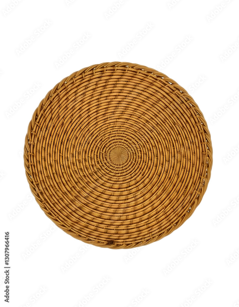 Round wicker plate isolated on transparent background Round wicker plate isolated on transparent background