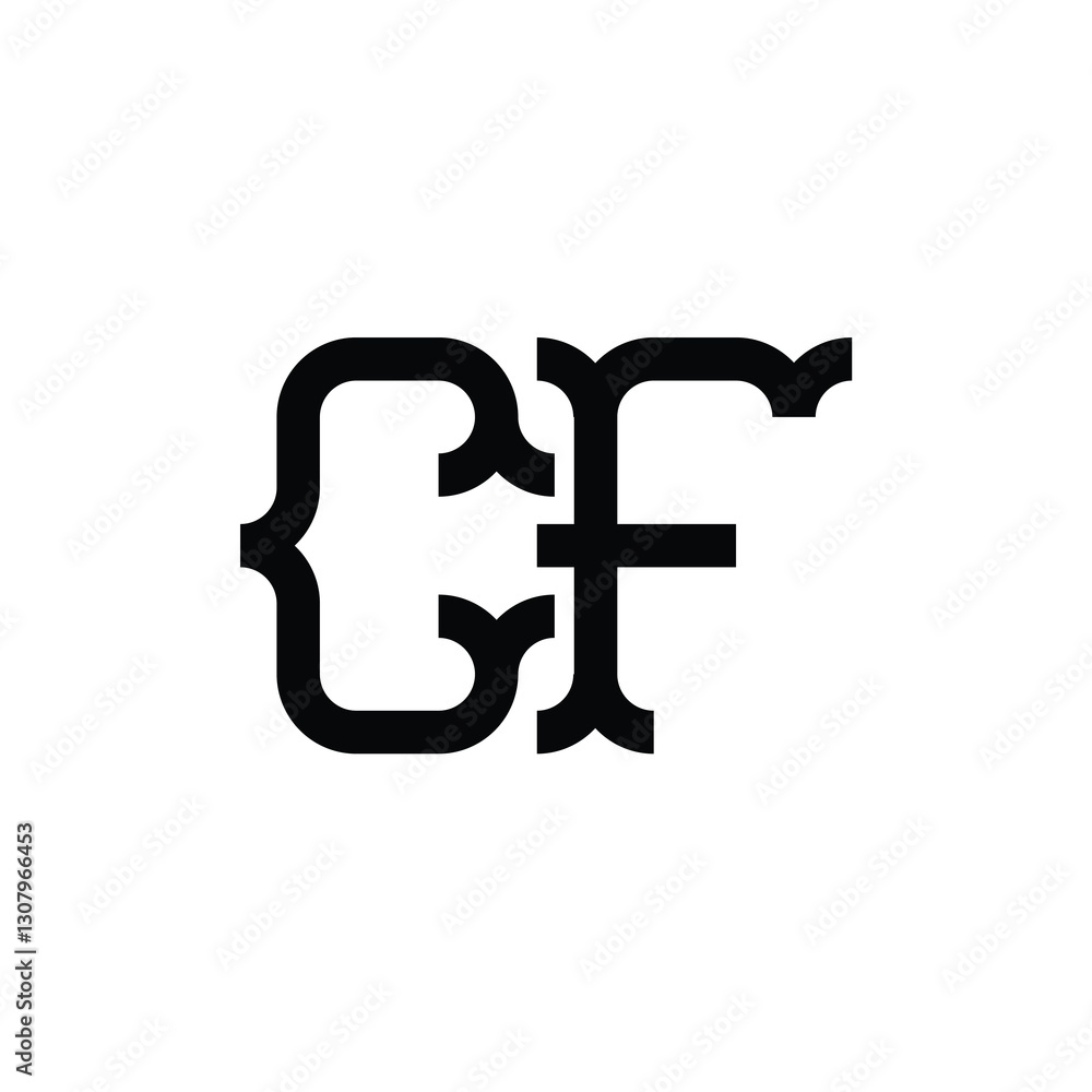 Obraz premium CF monogram logo design letter text name symbol monochrome logotype alphabet character simple logo
