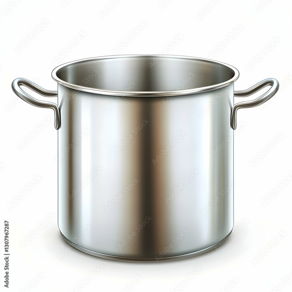 Stainless Steel Stock Pot 3D Illustration Stainless Steel Stock Pot 3D Illustration