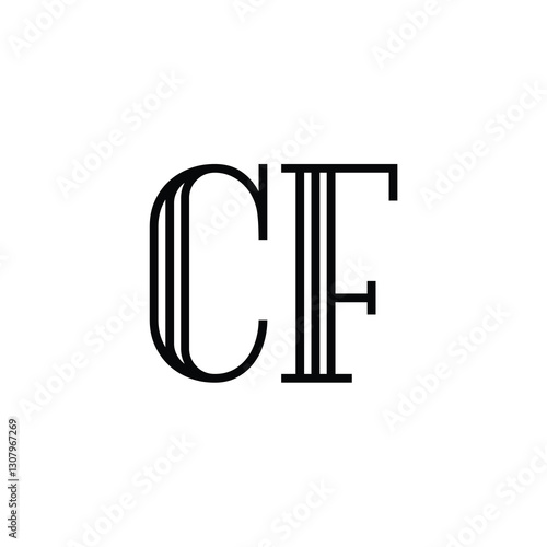 CF monogram logo design letter text name symbol monochrome logotype alphabet character simple logo