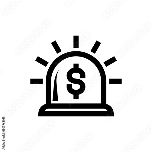 Emergency Fund Icon. Financial aid management. Vector illustration for web design isolated on white background.