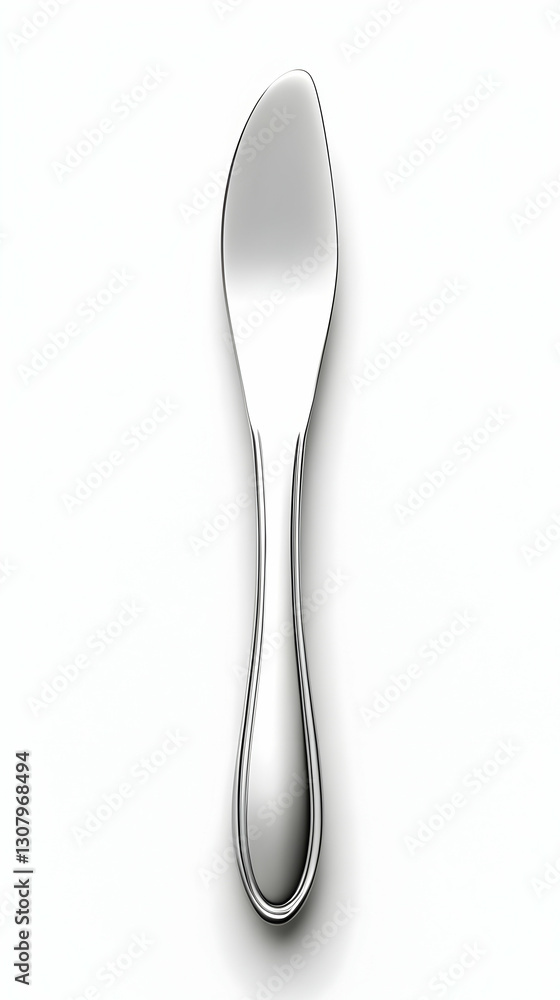 Elegant Chrome 3D Render of a Modern Serving Spoon Elegant Chrome 3D Render of a Modern Serving Spoon