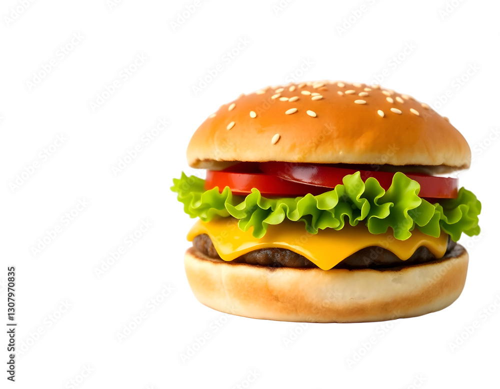 Cheeseburger isolated on transparent background Cheeseburger isolated on transparent background