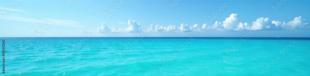 Obraz premium Azure sky mirrors turquoise Indian Ocean, tranquil waves , sun, holiday, color