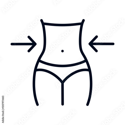 Weight loss outline icon vector illustration