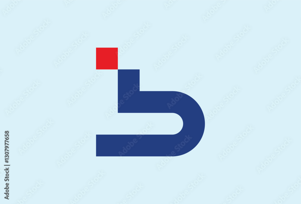 Initial B Digital Technology Logo Design Initial B Digital Technology Logo Design