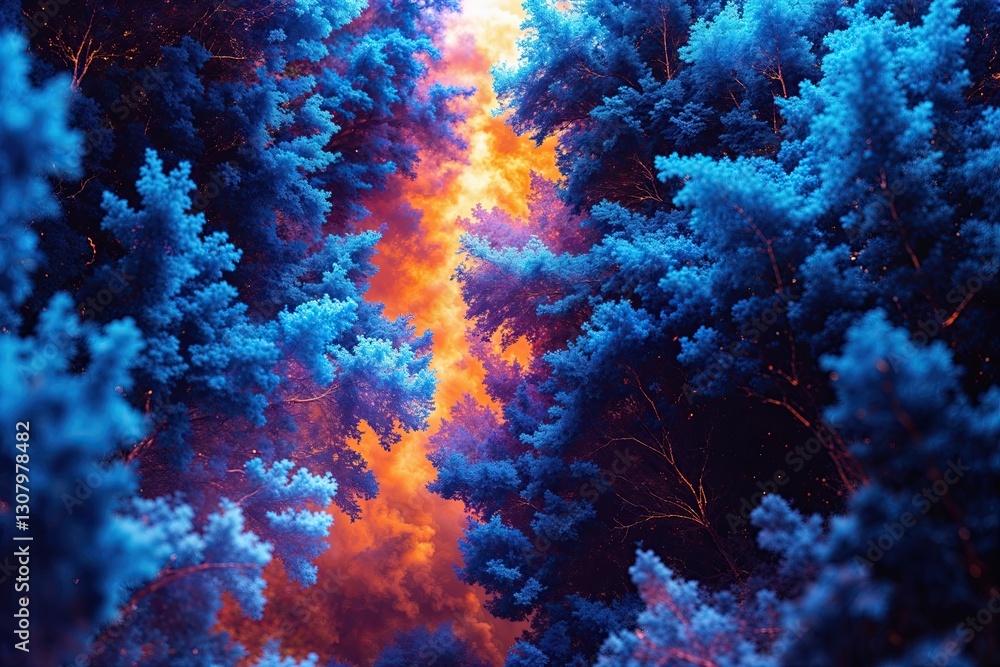 Obraz premium Dynamic Indigo Gradient Noise Grain Texture for Vibrant Visual Impact