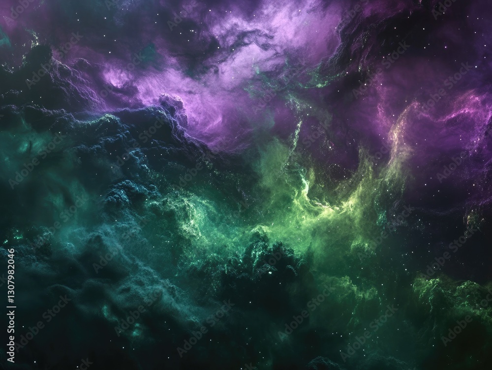 Fototapeta premium Nebulous vista of cosmic hues and stellar dust, infinite expanse view