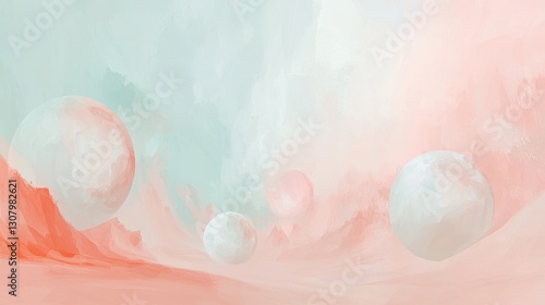 Celestial Desert Scene with Multiple Moons Orbiting in the Sky