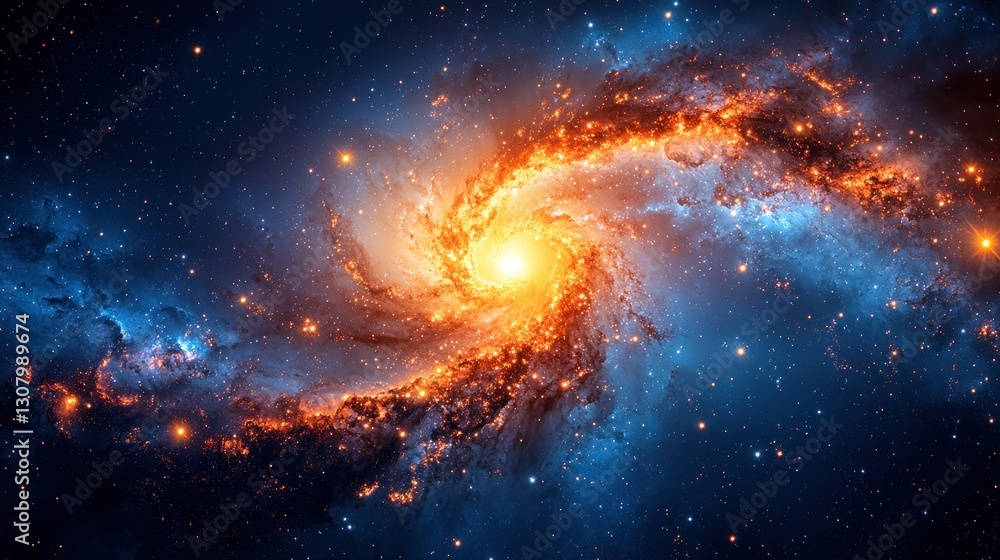 Fototapeta premium Cosmic Spiral Galaxy A majestic swirl of stars, light and color in deep space