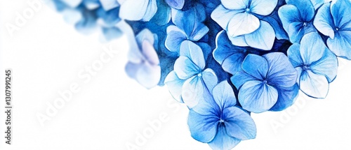Blue Hydrangea Watercolor Painting: Floral Artwork