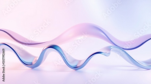 Abstract Fluid Waves with Glass Effect and Soft Pastel Colors
