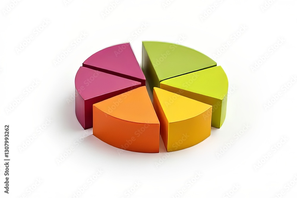 Obraz premium Colorful Pie Chart Segments for Data Visualization