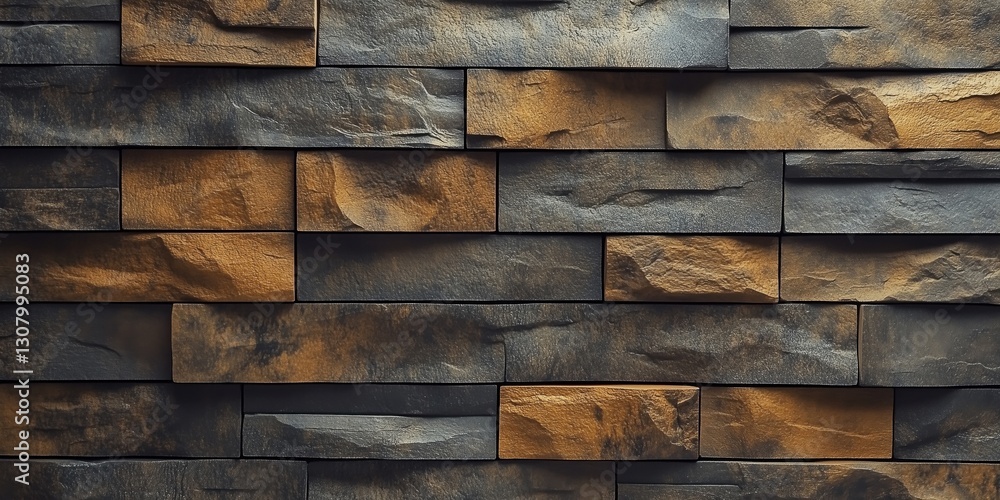 A close-up view of a textured stone wall featuring dark and light stones arranged in a pattern. A close-up view of a textured stone wall featuring dark and light stones arranged in a pattern.