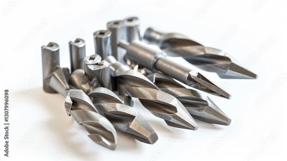 Fototapeta premium Router Bits on an isolated white background, object focused, png, stock image, hd quality,