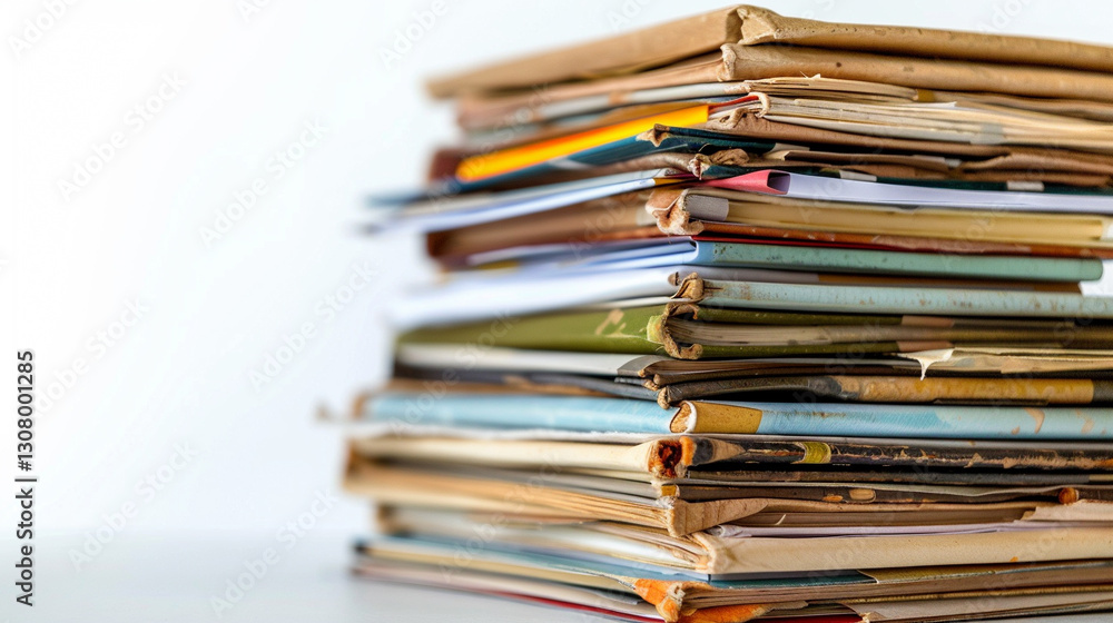 pile of files on an isolated white background, object focused, png, stock image, hd quality pile of files on an isolated white background, object focused, png, stock image, hd quality
