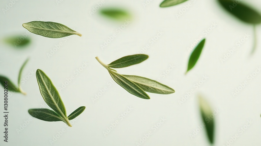 Obraz premium leaves gently falling from above, creating a playful and organic feel against