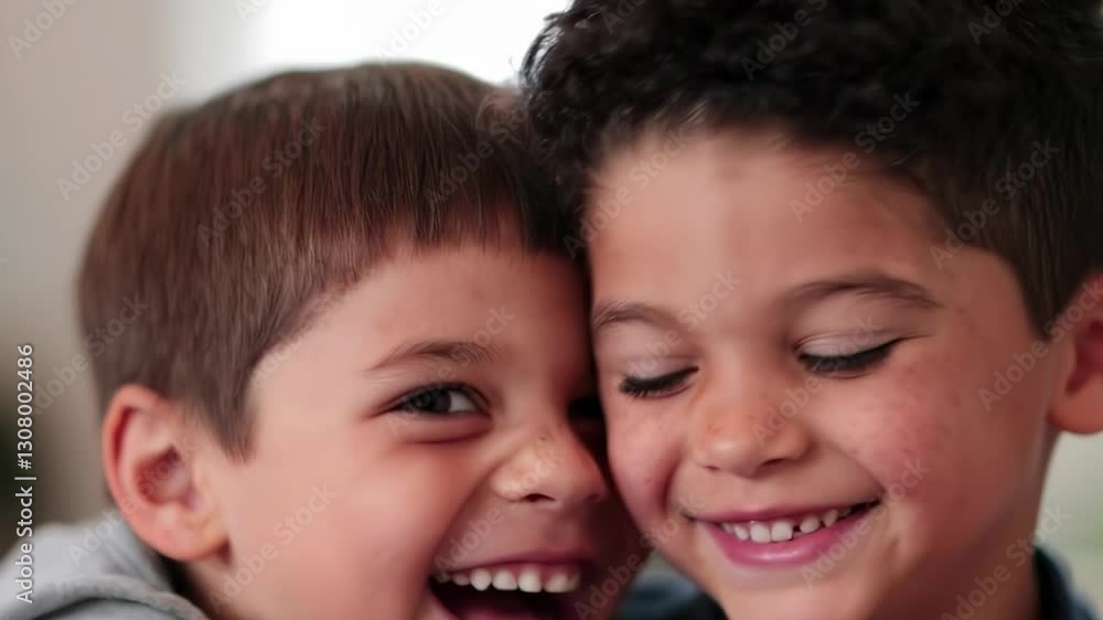 Sibling's Day Celebration, happy little boys Sibling's Day Celebration, happy little boys
