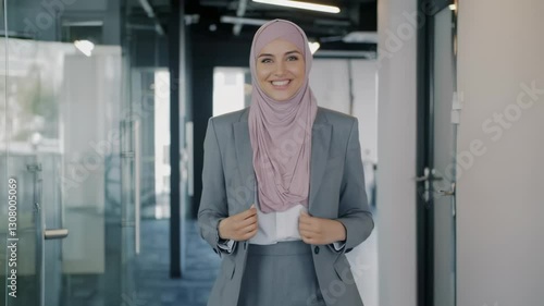 Wallpaper Mural Smiling muslim business woman in suit  Torontodigital.ca