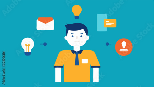 Promotional Merchandise Surrounded by branded merchandise like tshirts and posters the manager is brainstorming ideas on how to use them for rewards in their campaign.