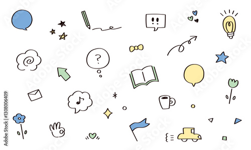 手描きのイラストセット