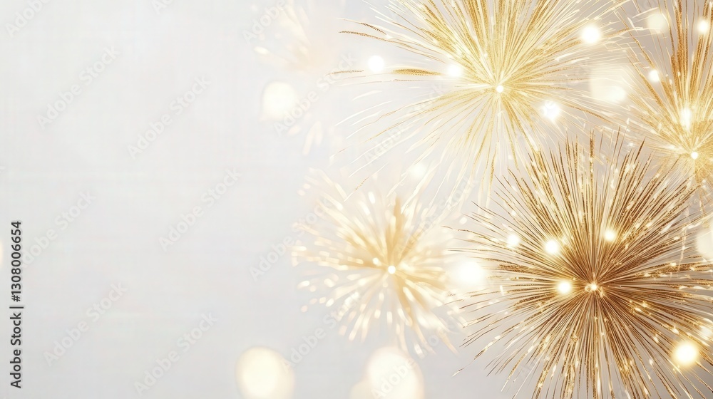 night scene with gold fireworks bursting into the sky, night scene with gold fireworks bursting into the sky,