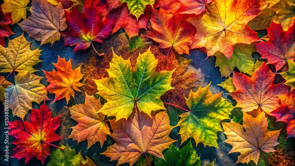 Aerial View Watercolor Leaf Textures: Autumn Foliage Design Elements Aerial View Watercolor Leaf Textures: Autumn Foliage Design Elements