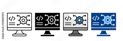 Algorithm  Icon Set Multiple Style Collection
