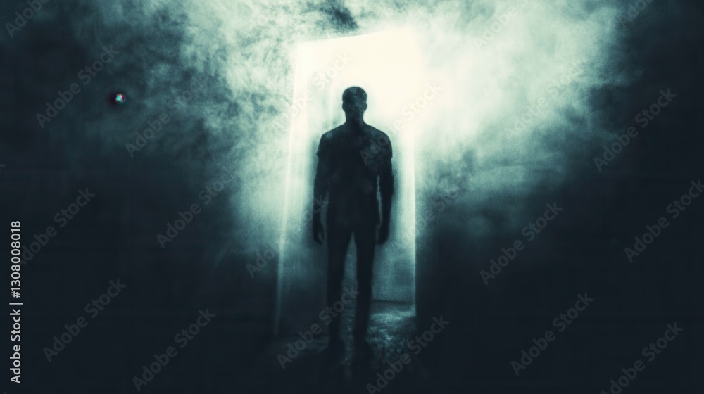 Shadows of fear linger in a mysterious doorway surrounded by dark, blurred tones and ominous silhouettes Generative AI Shadows of fear linger in a mysterious doorway surrounded by dark, blurred tones and ominous silhouettes Generative AI