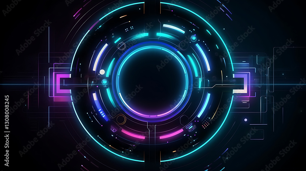 A colorful, glowing circle with a black background A colorful, glowing circle with a black background