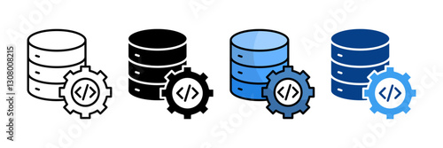 Database  Icon Set Multiple Style Collection