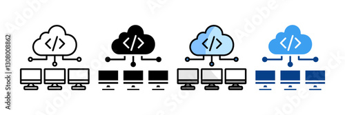 Cloud  Icon Set Multiple Style Collection