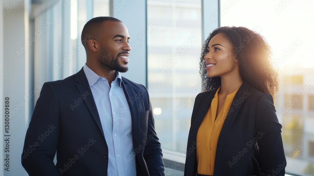 Business manager discussing strategy in stylish office with colleague. atmosphere is professional and engaging. Business manager discussing strategy in stylish office with colleague. atmosphere is professional and engaging.