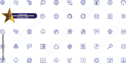 Internet Line Editable Icons set.
