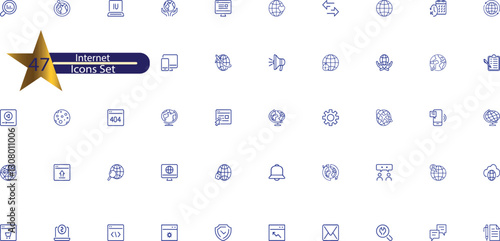Internet Line Editable Icons set.