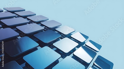 Dynamic background with glass and plastic shapes. 3d rendering illustration.