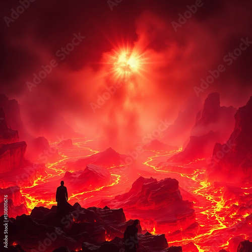 Photorealistic Biblical Depiction of Hell – Fiery Underworld of Eternal Damnation