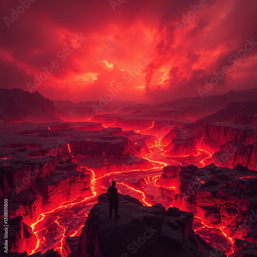 Photorealistic Biblical Depiction of Hell – Fiery Underworld of Eternal Damnation