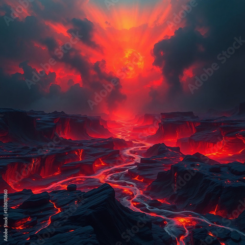 Photorealistic Biblical Depiction of Hell – Fiery Underworld of Eternal Damnation