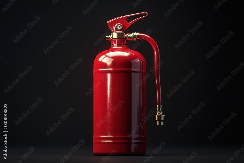 Obraz premium A vivid red fire extinguisher safety preparedness in focus A vital tool for quick suppression against fire hazards and protection