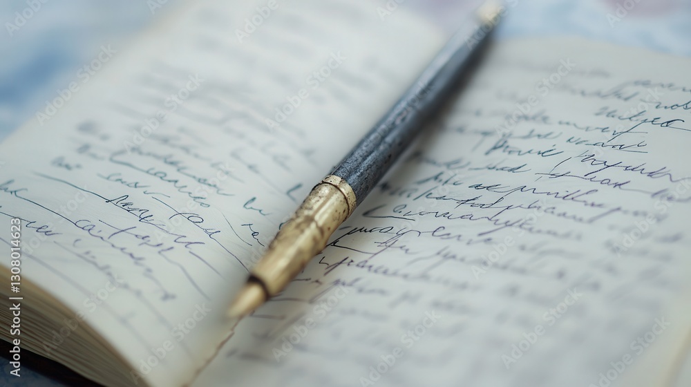 open diary page with neat handwriting, capturing the essence of personal journaling open diary page with neat handwriting, capturing the essence of personal journaling