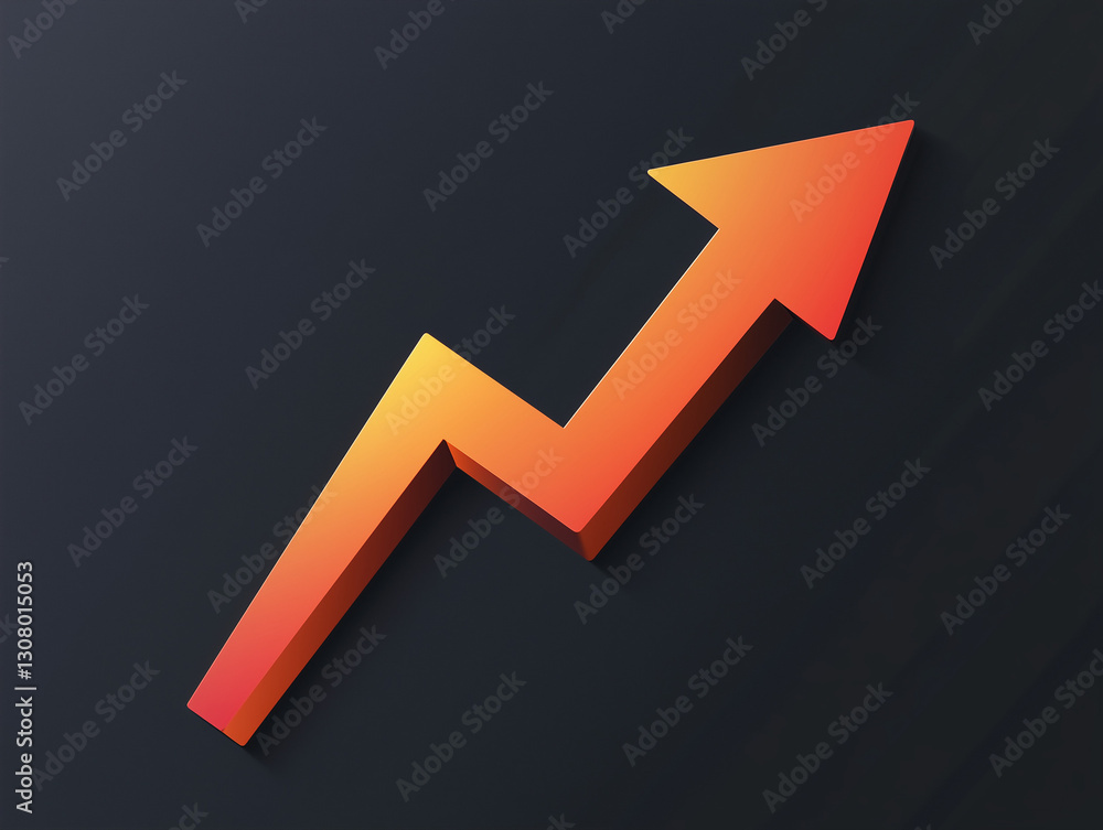 Vector Illustration of Upward Arrow Vector Illustration of Upward Arrow