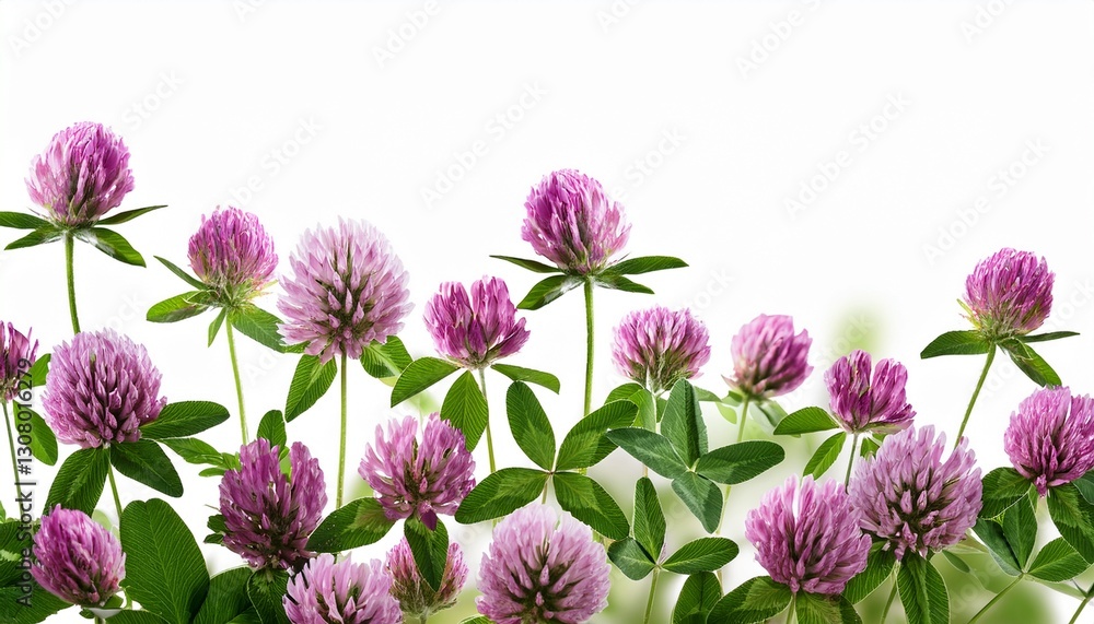 Obraz premium wild red clover with blossom transparent background
