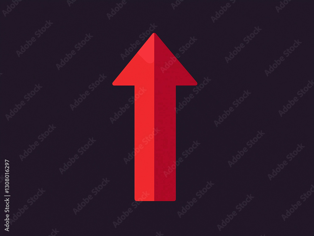 Simple 3D Upward Arrow Pointing Up Isolated on a Solid Background Simple 3D Upward Arrow Pointing Up Isolated on a Solid Background